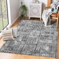 thumbnail image 1 of Vintage Washable Area Rug - Stylish Indoor Rug For Living, Dining Or Bedroom - Lightweight Carpet With Non-Slip Backing - Foldable For Easy Placement And Maintenance - Grey, 1 of 6
