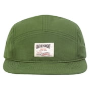 Vintage Washed 5-Panel Baseball Cap, Adjustable Cotton Jockey Hat with Patch Logo, 4 Colors for Men and Women