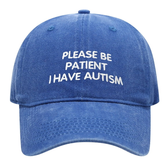 Vintage Washed Autism Awareness Baseball Cap for Men Women, Please Be Patient I Have Autism Embroidered Dad Hat, Soft Adjustable Cotton Neurodiversity Sun Hat