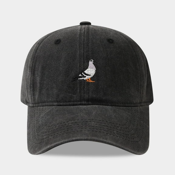 Vintage Washed Baseball Cap Men Women Cute Dove Embroidery Adjustable Dad Hat