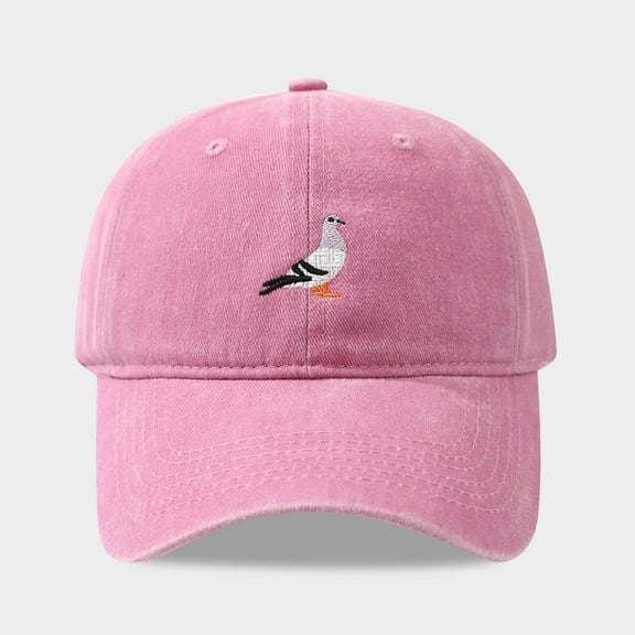 Vintage Washed Baseball Cap Men Women Cute Dove Embroidery Adjustable Dad Hat