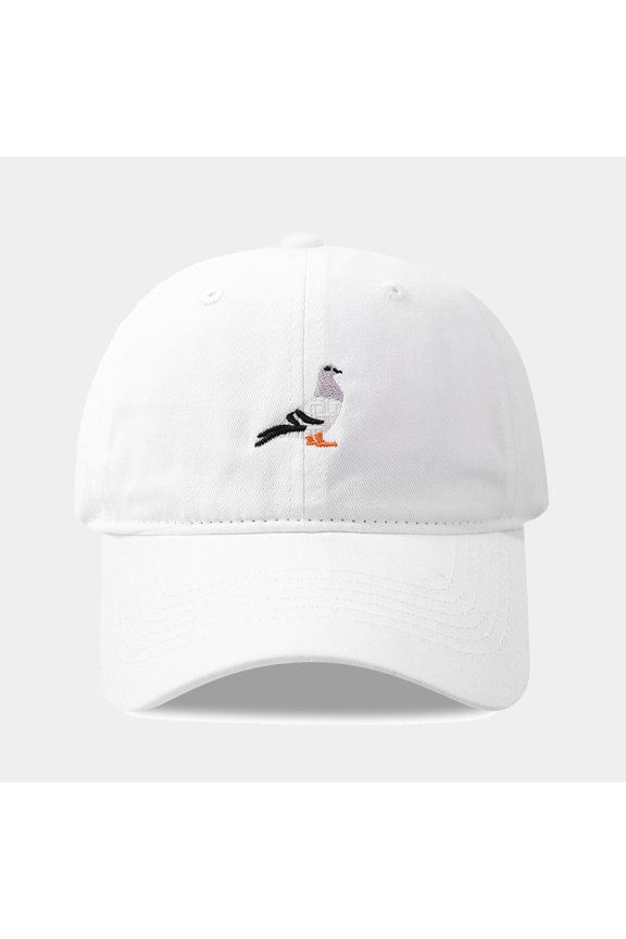 Vintage Washed Baseball Cap Men Women Cute Dove Embroidery Adjustable Dad Hat