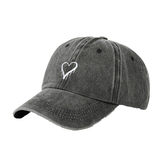 Vintage Washed Baseball Cap Women Adjustable Distressed Twill Cotton Soft Ladies Hat Cute C-Black