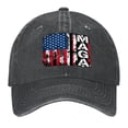 thumbnail image 1 of Vintage Washed Baseball Cap for Men and Women, Adjustable Low Profile Dad Hat, Cotton Curved Brim Casual Outdoor Hat,Conservative MAGA Flag, 1 of 7