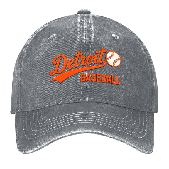 Vintage Washed Baseball Cap for Men and Women, Adjustable Low Profile Dad Hat, Cotton Curved Brim Casual Outdoor Hat,Detroit Baseball Fan