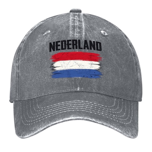 Vintage Washed Baseball Cap for Men and Women, Adjustable Low Profile Dad Hat, Cotton Curved Brim Casual Outdoor Hat,Nederland Vintage Flag