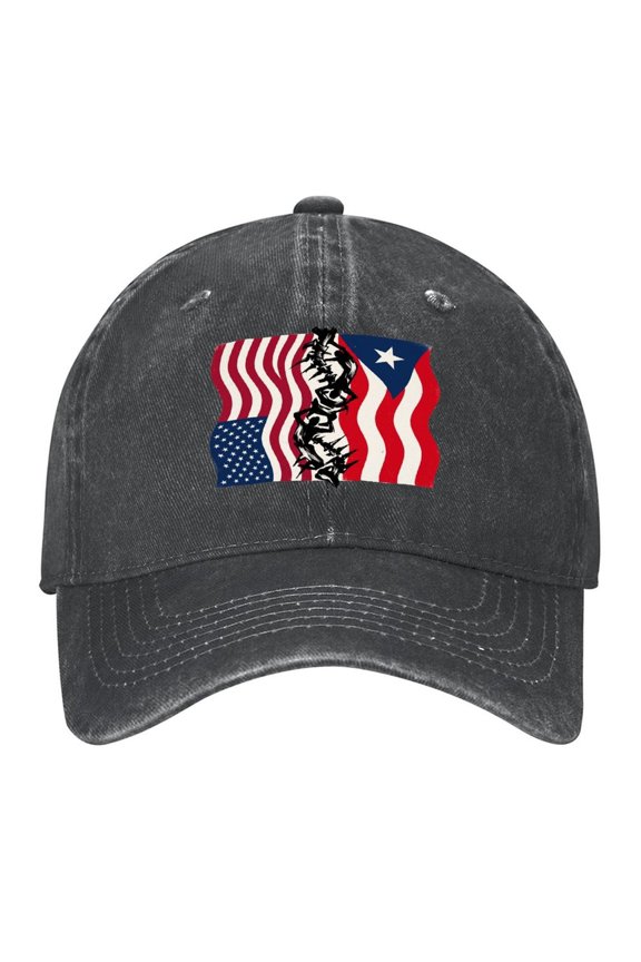 Vintage Washed Baseball Cap for Men and Women, Adjustable Low Profile Dad Hat, Cotton Curved Brim Casual Outdoor Hat,Puerto Rico Heritage