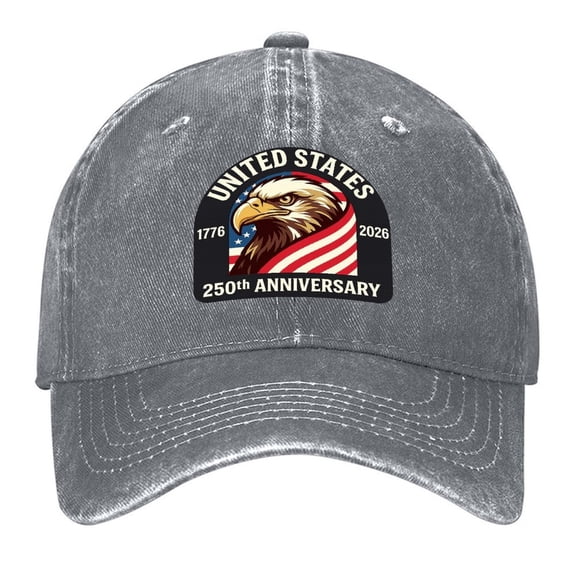 Vintage Washed Baseball Cap for Men and Women, Adjustable Low Profile Dad Hat, Cotton Curved Brim Casual Outdoor Hat,USA 250th Emblem