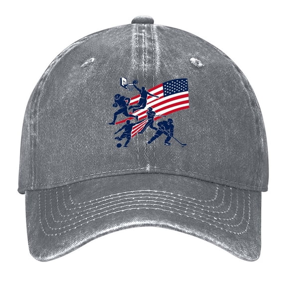 Vintage Washed Baseball Cap for Men and Women, Adjustable Low Profile Dad Hat, Cotton Curved Brim Casual Outdoor Hat,USA Sports Fan