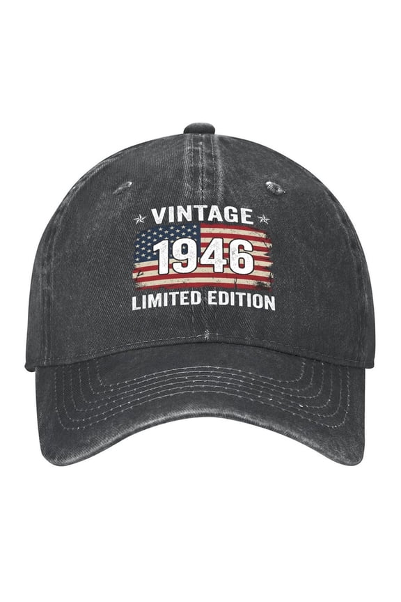 Vintage Washed Baseball Cap for Men and Women, Adjustable Low Profile Dad Hat, Cotton Curved Brim Casual Outdoor Hat,United States 1946