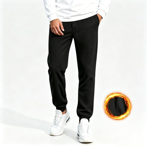 GINGTTO Men's Fleece Jogger Pants, Size S-2XL Sweatpants, Elastic Waist with Drawstring, Tapered Leg, 4 Pockets