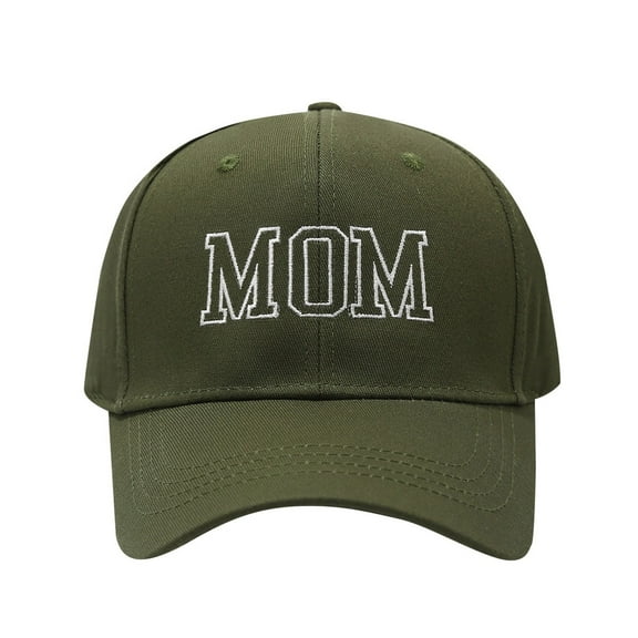 Vintage Washed Cotton Baseball Cap with Mom Print, Adjustable Dad Hat for Women and Men, Unisex Classic Washed Cotton Baseball Cap, Ideal for Daily Use and Outdoor Activities #2_Green Mom