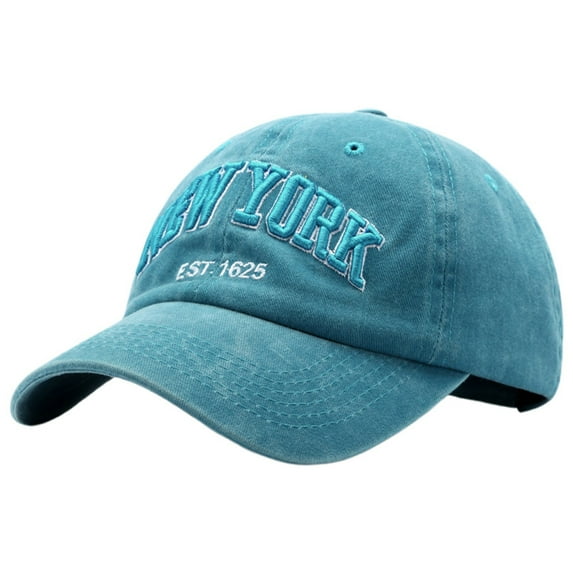Vintage Washed Denim Baseball Cap With Embroidered Letters Unisex New York Style Dad Hat G Fuel Hat Snap Back Trucker Womens Baseball Caps with Ponytail Hole Baseball Caps for Toddlers 1-3 Boy Dad