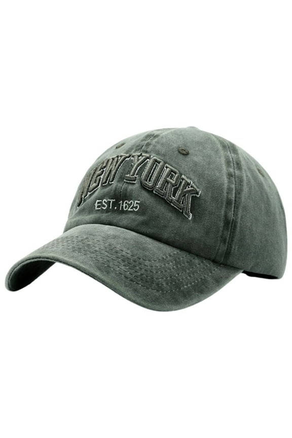 Vintage Washed Denim Baseball Cap With Embroidered Letters Unisex New York Style Dad Hat G Fuel Hat Snap Back Trucker Womens Baseball Caps with Ponytail Hole Baseball Caps for Toddlers 1-3 Boy Dad