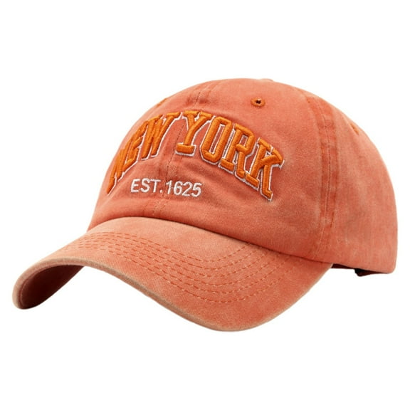 Vintage Washed Denim Baseball Cap With Embroidered Letters Unisex New York Style Dad Hat