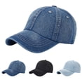 thumbnail image 1 of Vintage Washed Denim Baseball Cap with Soft Unstructured Crown and Curved Brim Featuring Classic Solid Color Design Light Blue, 1 of 3