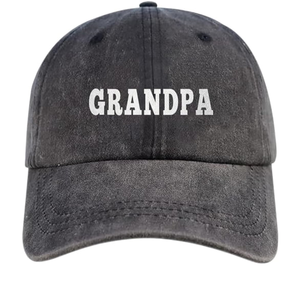 Vintage Washed Denim Grandpa Printed Baseball Cap Adjustable Washable Curved Brim Casual Sun Hat Gift For Grandfather Father Daily Outdoor(Pattern D-25Cm)
