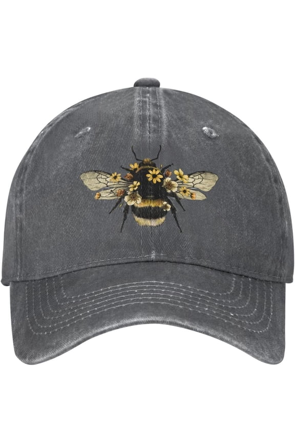 Vintage Washed Distressed Adjustable Bee Bee Womens Denim Baseball Cap Mom Trucker Hat Cap for Women Unisex