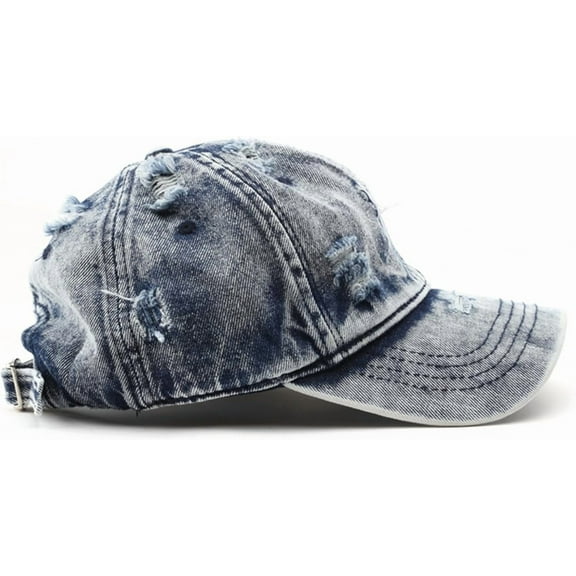 Vintage Washed Distressed Baseball Cap Unconstructed Cotton Denim Trucker Dad Hat for Men Women Headwear
