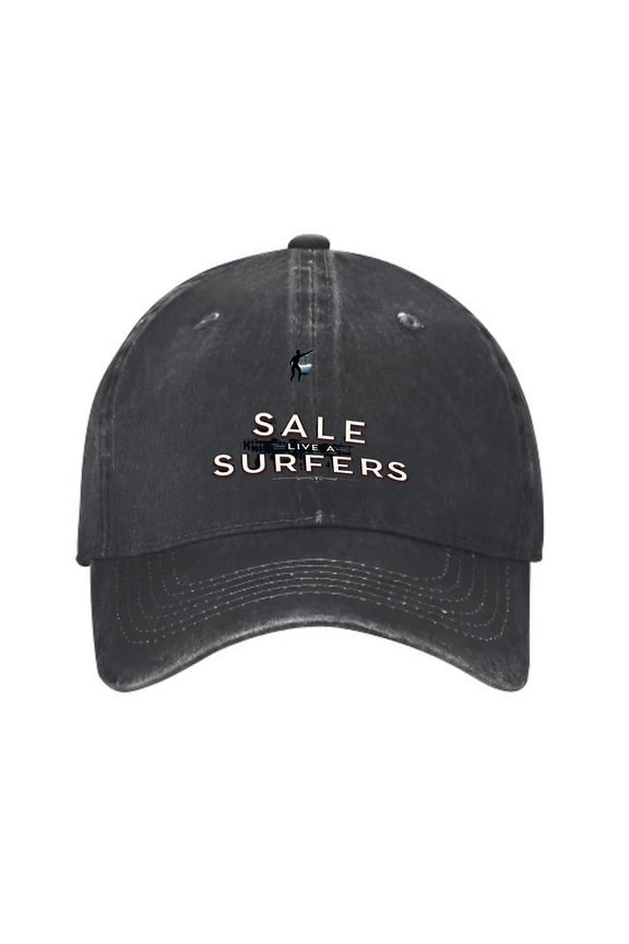 Vintage Washed Distressed Baseball Cap for Men & Women - Curved Brim with Surfer ' SURFERS ' Text - Perfect Golf Dad Hat