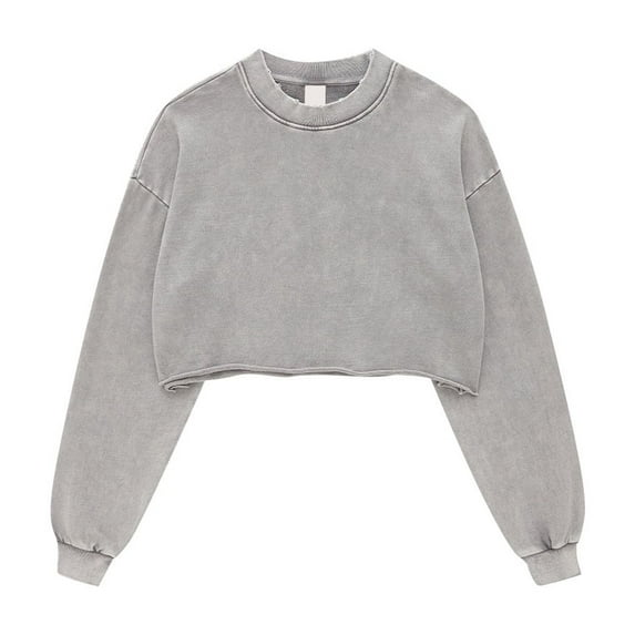 Vintage Washed Distressed Edge Crop Top Skirt Set Women Y2K Retro Streetwear Fashion Spring Fall 2025 Trendy Outfit Jean Skirt