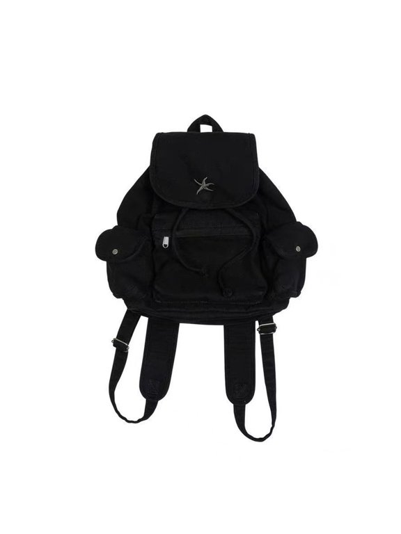 Vintage Washed Jeans Backpack Multiple Pockets Comfortable Shoulder Strap Casual Daypack for Work Travel