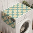 thumbnail image 1 of Vintage Washing Machine Organizer, Damask with Lace Look Floral Motif on Polka Dots, Anti-slip Fabric Top Cover for Washer and Dryer, Sea Blue Pastel Yellow, by Ambesonne, 1 of 1
