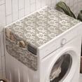 thumbnail image 1 of Vintage Washing Machine Organizer, Strokes and Flourishes Ornate Antique Artwork, Anti-slip Fabric Top Cover for Washer and Dryer, Pale Eggshell Dark Tan, by Ambesonne, 1 of 1