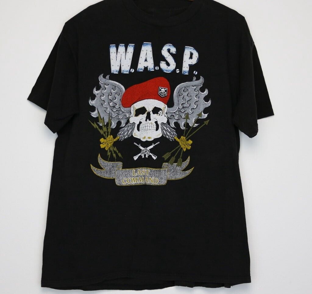 T-shirt Vintage WASP Band Coton Blanc - Unisexe - Tailles S à 2XL - Neuf Avec étiquette