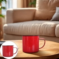 Vintage Water Coffee Mug Tea Enamel Mug Camp Drinking Cups Heat Water Mug with Non Slip Handle for Indoors and Outdoors / 6Cm【120Ml】Retro Enamel Cup