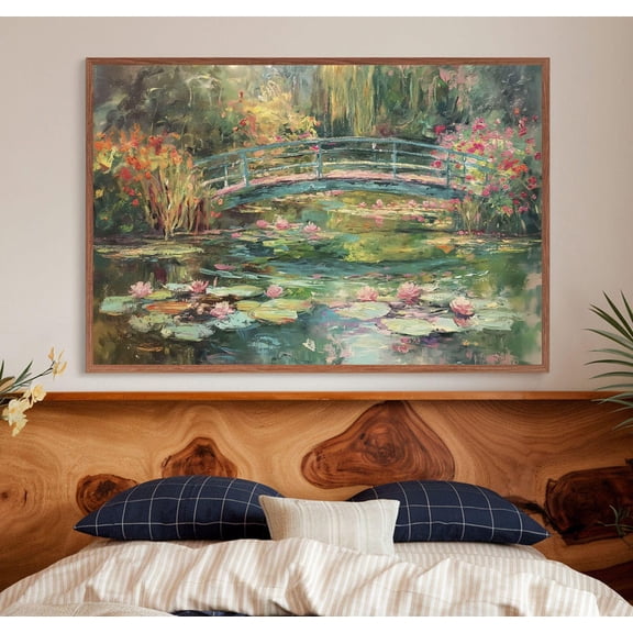 Vintage Water Lilies Poster English Garden , Water lily Pond Wall Art, Greenery Botanical Garden Poster Peaceful Wall Art Printable, Size 8x12 UNFFRAMED F03.1.6l736