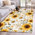 thumbnail image 1 of Vintage Watercolor 3x5 Area Rugs for Living Room, Sunflowers Yellow Green Leaf Country Non Slip Floor Mat Washable Low-Profile Indoor Carpet for Bedroom, Dining Room, Bathroom, 1 of 9