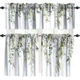 thumbnail image 1 of Vintage Watercolor Floral Valance Leaf Curtains Spring Plants Kids Bedroom Decorate Blackout Window Treatment for Living Room Kitchen Cafe Home Decor Window Drapes 54x18 Inch + 27x36 Inch X 2, 1 of 5