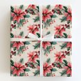 thumbnail image 1 of Vintage Watercolor Poinsettia, Holly, and Pine Berry Christmas Wrapping Paper, 1 of 7