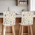 thumbnail image 1 of Vintage Watercolor Wildflowers Leaves Botanical Rustic Chair Covers Set of 4 Chair Back Covers Stretch Removable Washable Chairs Slipcovers Chair Protector for Dining Room Kitchen Party Decor, 1 of 5