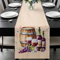 thumbnail image 1 of Vintage Watercolor Wine Table Runner 72 Inches Long, Farmhouse Cask Grapes Country Kitchen Coffee Dining Table Decoration for Home Party Birthday Wedding Home Decor 18x72 Inches, 1 of 8