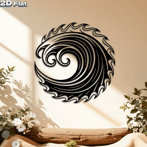 Vintage Wave Metal Wall Art, Wavy Panel Decor for Fence Living Room