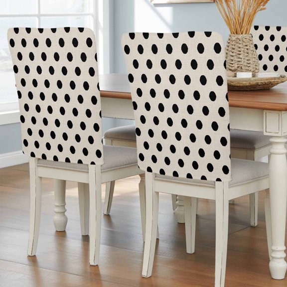 Vintage Wave Point Chair Covers Set of 8 Abstract Geometric Art Chair Back Covers Stretch Removable Washable Slipcovers Protector for Dining Room Kitchen Party Decor