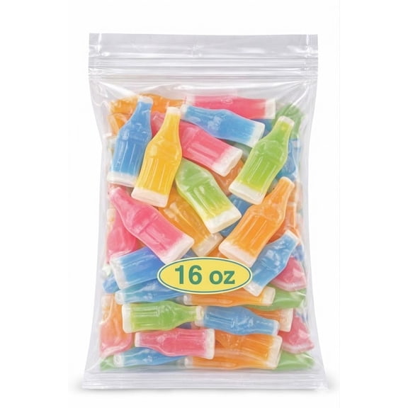 Vintage Wax Bottle Candy Drinks Assorted Fruit Flavors Colorful Party 1 lb (16 oz)