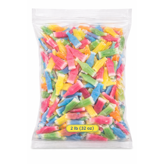 Vintage Wax Bottle Candy Drinks, Colorful Party, Assorted Fruit Flavors, 2 lb (32 oz)