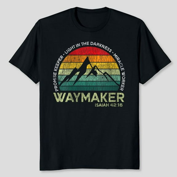 Vintage Waymaker Promise Keeper Mi.racle Worker Christian T-Shirt, Men's And Women's Graphic Tee 100% Cotton by TBun, Full Sizes S-5XL