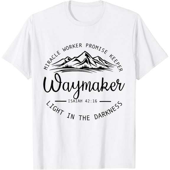 Vintage Waymaker Promise Keeper Miracle Worker Christian T-ShirtMen and women, White T-shirt, size: Extra large