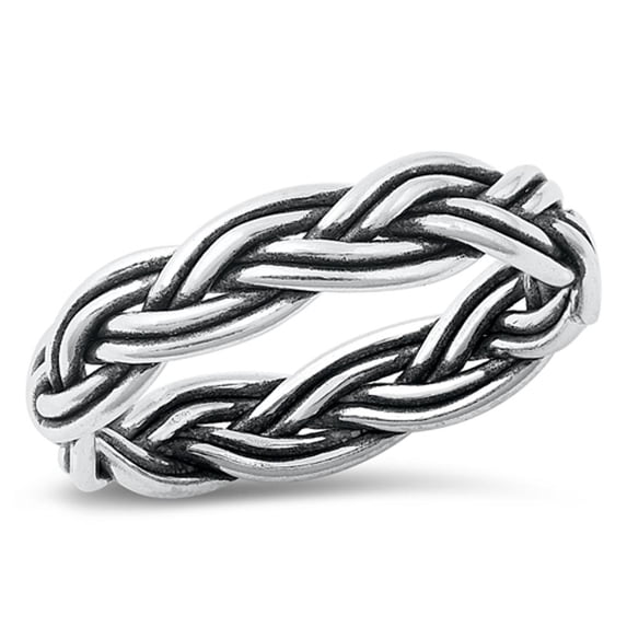 Vintage Weave Wedding Wholesale Ring .925 Sterling Silver Band Jewelry Female Male Unisex Size 10