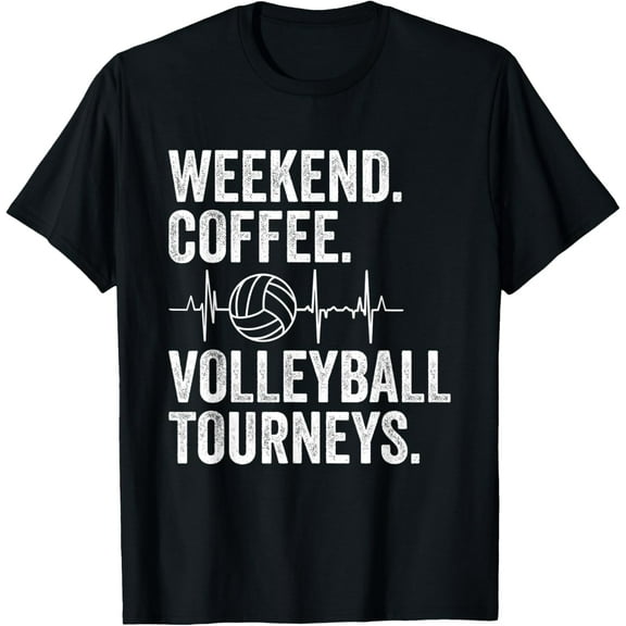 Vintage Weekend Coffee and Volleyball Moms Apparel T-Shirt