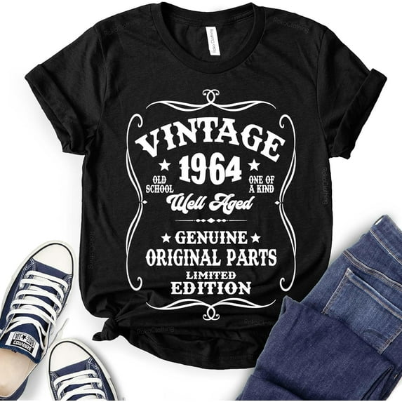 Vintage Well Aged 1964 Shirts Short Sleeve Letter Printed Graphic 60th Birthday Gift for Men, Women
