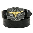 thumbnail image 1 of Vintage Western Belt Longhorn Bull Belt Buckle Belt Cowboy Belts For Men Western With Big Buckle Jeans Belt Leather Belt, 1 of 7