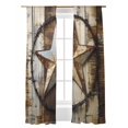 thumbnail image 1 of Vintage Western Country Patriotic Sheer Curtains 2 Panels Set Independence Day Lihgt Filtering Rod Pocket Voile Drape, Semi Sheer Window Curtains for Bedroom Living Room, 52"x108", 1 of 5
