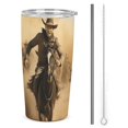 thumbnail image 1 of Vintage Western Cowboy 20oz Tumbler with Lid And Straw Insulated Mug Stainless Steel Vacuum Double Wall Mug For< Car>, 1 of 8