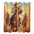 thumbnail image 1 of Vintage Western Cowboy Blackout Curtains for Bedroom Curtains Insulated Room Darkening Window Drapes for Living Room, 1 of 7