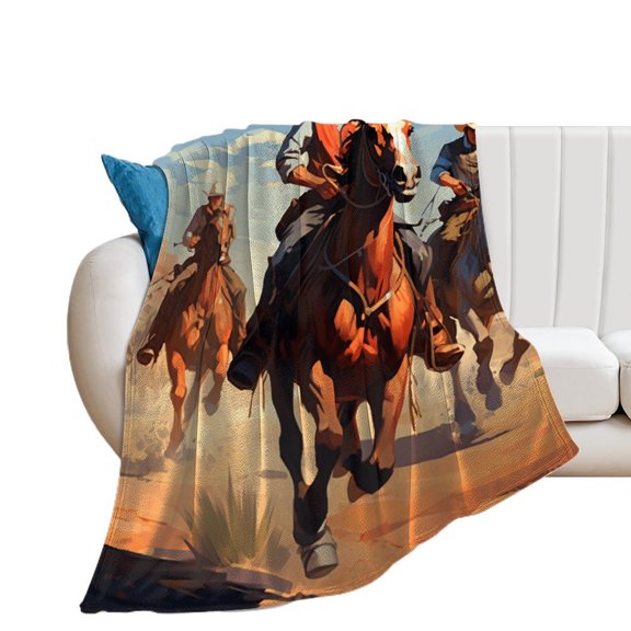 Vintage Western Cowboy Blanket Lightweight Cozy Couch Bed Super Soft And Microfiber Throws Blankets for All Seasons